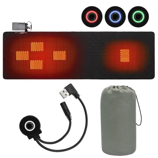 Värmefilt 198 × 61 cm 5V strömförsörjning 3 temperaturinställningar polyesterfibrer med isoleringsskikt för att värma hela kroppen