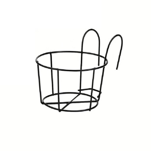 Vasi in metallo rotonde sospese 4 pz 16 × 14 × 12,5 cm cestiere sospesi neri per esporre e appendere piante