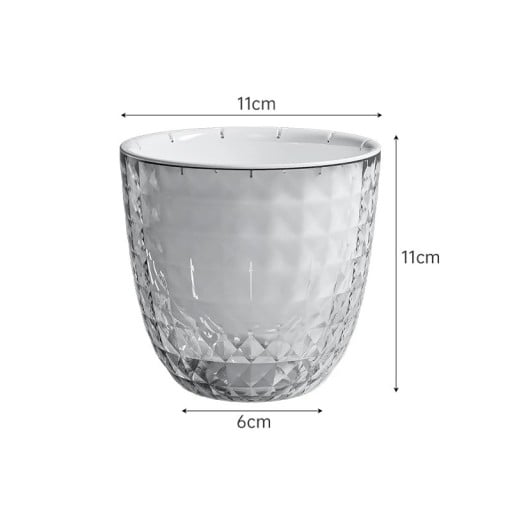 Vaso decorativo a doppio strato autoirrigante 11 x 11 x 6 cm Vaso trasparente in plastica con assorbimento dell'acqua Riserva d'acqua per una crescita