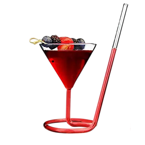 Vasos de cóctel con sorbete de vidrio 110 ml vaso decorativo de cóctel altura 21,6 cm de vidrio transparente vaso original