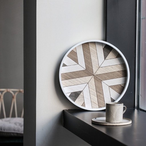 Vassoio in legno con mosaico