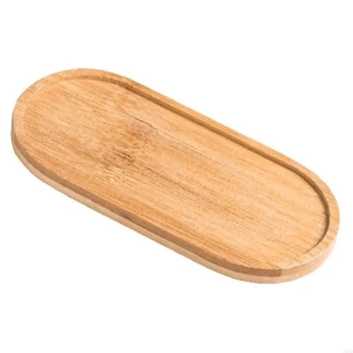 Vassoio ovale in bambù 16,5x8x1 cm Base in legno impermeabile per lavabo Vassoio per sapone Bottiglie Decorazione Base per bagno e cucina
