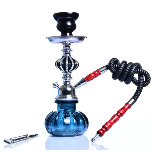 Vattenslang vattenpipa 11″ med glasbas keramisk skål 6×5 cm metallkonstruktion för rökning av tobak
