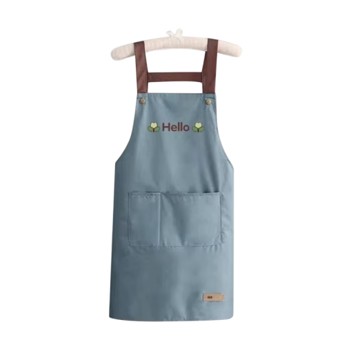 Vattentät köksförkläde 71 x 68 cm med tryck Hello Japansk stil Stor ficka Matlagning Bakning Praktiskt bekvämt förkläde