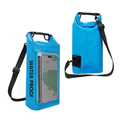 Vedenpitävä kuiva reppu 2l PVC 34,5 × 13,5 × 7,5 cm kosketusnäytöllä matkapuhelimelle uintiin, kajakkimelontaan, koskenlaskuun, vaellukseen, surffaukseen ja veneilyyn