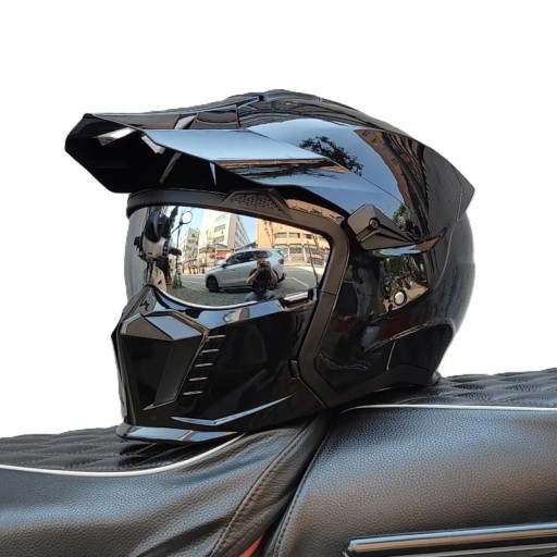 Védőmotoros integrált sisak Szerelhető napellenzővel és napellenzővel Ellenálló ABS héj Motorhoz, endurohoz, robogóhoz és quadhoz