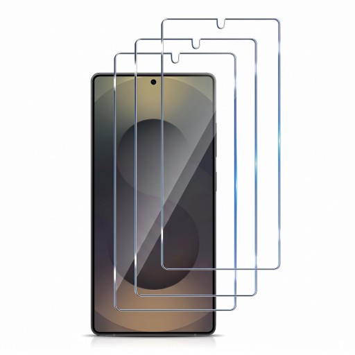 Védőüveg Samsung Galaxy A55-höz Egyszerű telepítés 3 db-os készlet Tartós edzett üveg teljes felületű ragasztással Átlátszó Kompatibilis tokokkal