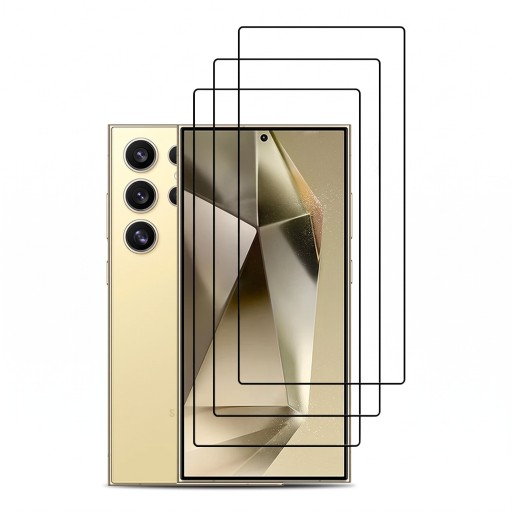 Védőüveg Samsung Galaxy A55-höz Karcálló 3 db-os készlet 0,26 mm vastagságú Edzett üveg 9H Fekete keret Képernyővédelem