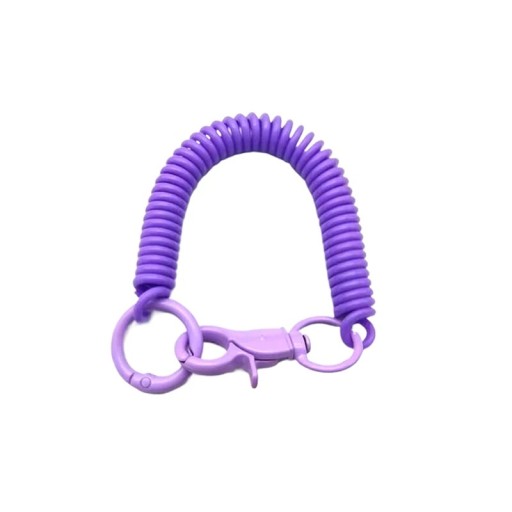 Veer sleutelhanger 18 cm EVA Elastische spiraal voor sleutels Karabijnhaak en ring Veiligheid uittrekbare hanger