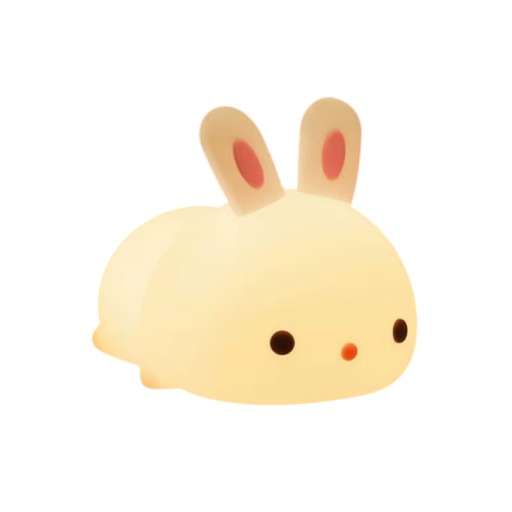 Veilleuse LED sans fil en forme de lapin 1200 mAh en silicone pour bébé, lampe USB, lumière chaude et couleurs changeantes