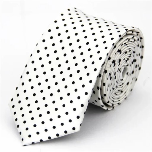 Vékony uniszex nyakkendő pöttyös 145 x 5 cm Elegáns keskeny nyakkendő Stílusos divatos nyakkendő Modern férfi és női kiegészítő társasági és munkahelyi rendezvényekre