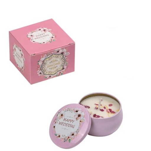 Vela aromática em vidro 6 × 4 cm Aroma Floral Jasmim Cera de Soja Vintage Artesanal Aromaterapia Decoração Presente Cerimónia de Casamento