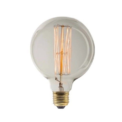 Velká Edisonova žárovka s vysokou klecí z vlákna G125 E27 40 W 220 V 12,5 x 18 cm Skleněná koule a mosaz Teplé světlo Do loftu a haly