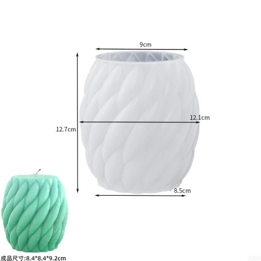 Velká forma na výrobu svíček a mýdla Ovál se spirálovým vzorem 8,4 x 8,4 x 9,2 cm Silikonová forma na dekorace