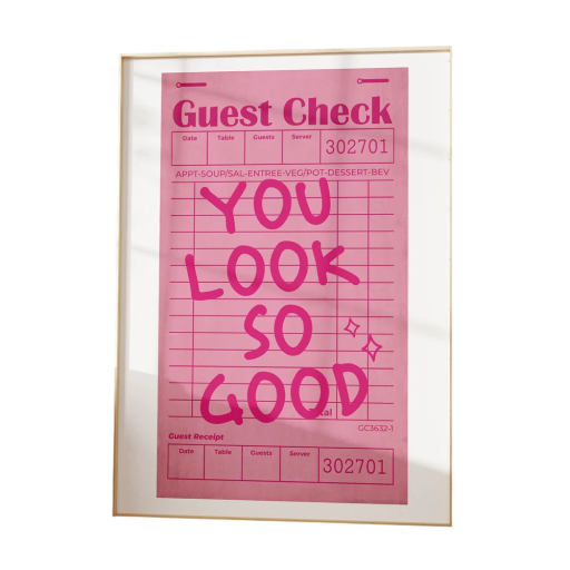 Velkoformátový plakát na zeď s pochvalným textem na lístku 50 x 70 cm tisk na plátno měkký bez rámu růžový dekor interiéru