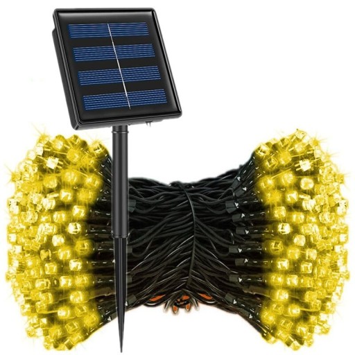 Venkovní LED řetěz 23 m se solárním panelem