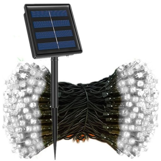 Venkovní LED řetěz 8 metrů se solárním panelem