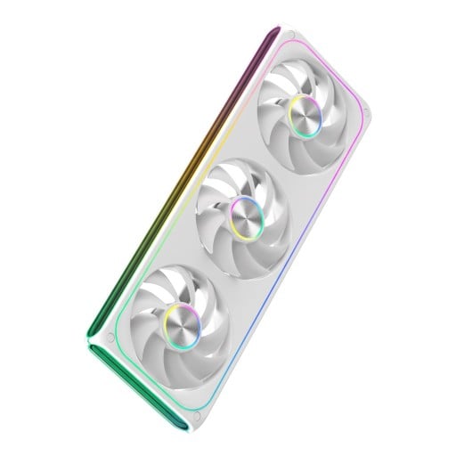 Ventilador ARGB para caja de computadora de 360 mm con tres rotores en un marco común de 28 mm y retroiluminación ARGB 3pin 5 V para radiador