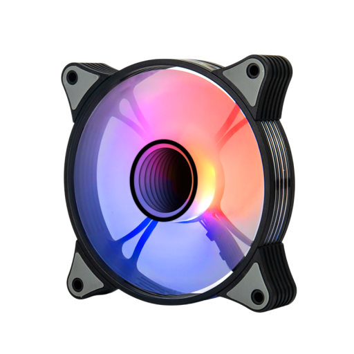 Ventilátor pro PC 12 x 12 x 2,5 cm RGB podsvícení 800-1600 ot./min Tichý chladič počítače Výkonné chlazení LED světelný efekt