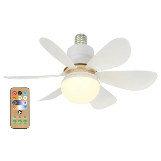 Ventilatore da soffitto con luce LED 30 W Telecomando Design moderno Funzionamento silenzioso Temperatura della luce regolabile Risparmio energetico