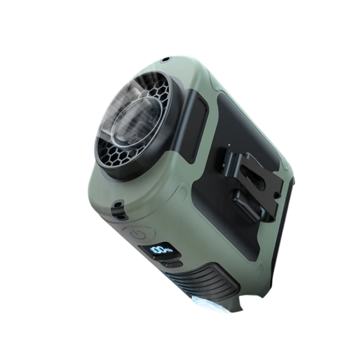 Ventilatore portatile da cintura 10000mAh con luce LED Powerbank Ventilatore da esterno Ventilatore da campeggio 9,8 x 8,6 cm