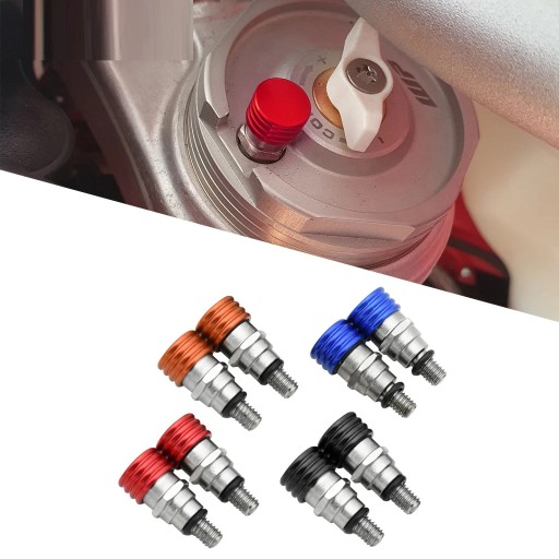 Ventile de aerisire colorate pentru furcă M4x0.7 pentru motociclete, universale, CNC, aluminiu, oțel inoxidabil, pereche, accesorii