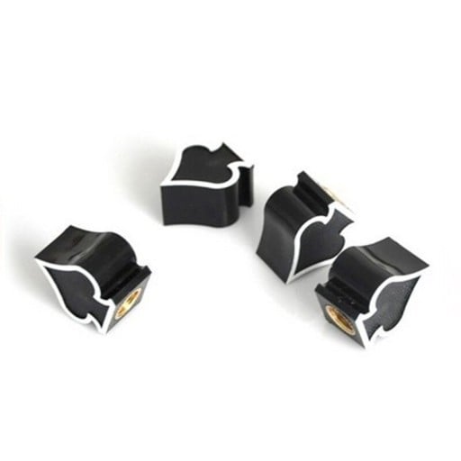 Ventilkappen in Form des Pik-Symbols 4 Stück Dekorative Kappen aus ABS-Kunststoff und Kupfer mit strukturierter Oberfläche Größe 2,4 x 2 cm