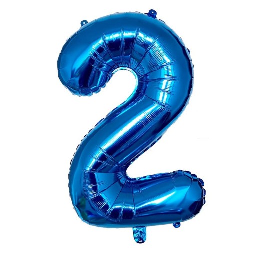 Verjaardagsblauwe ballon met nummer 80 cm