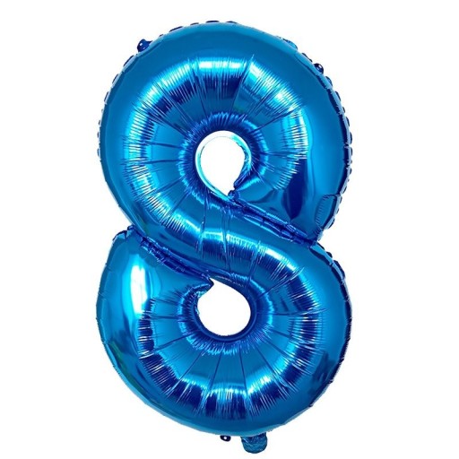 Verjaardagsblauwe ballon met nummer 80 cm