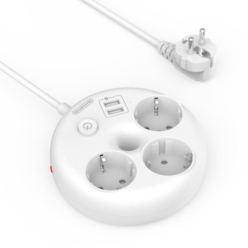 Verlengsnoer 3x stopcontact, 2x USB A3028