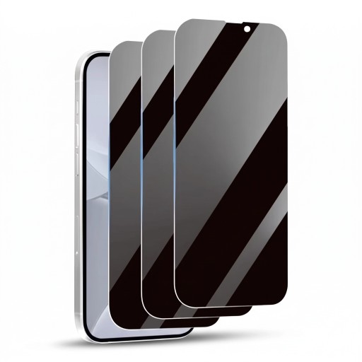 Verre trempé privé pour iPhone 17 Pro Ensemble de 3 pièces Contre la surveillance latérale et les empreintes digitales Résistant aux rayures Pour protéger l'écran