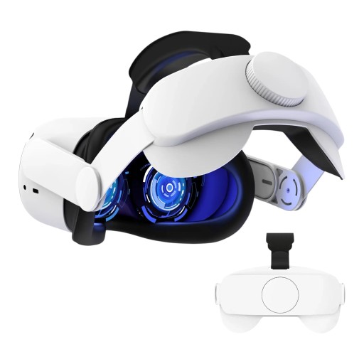 Verstellbarer Kopfgurt 21,9 x 19 cm für Meta Quest 2 mit drehbarem Rad und Polsterung für besseren Halt und Komfort in VR