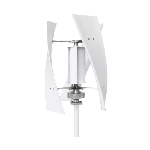 Vertical Wind Turbine 8000 W Low Noise During Operation 24 V System Aluminium Alloy Casing White For Battery Charging with MPPT