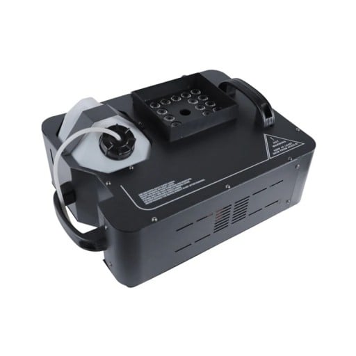 Vertykalny wytwornik mgły GVT SM1500L czarny 1500 W z 24 RGB LED i zbiornikiem 3 l sterowanie DMX i pilotem zdalnego sterowania do scen i dyskotek