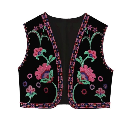 Vesta de dama cu model floral V148
