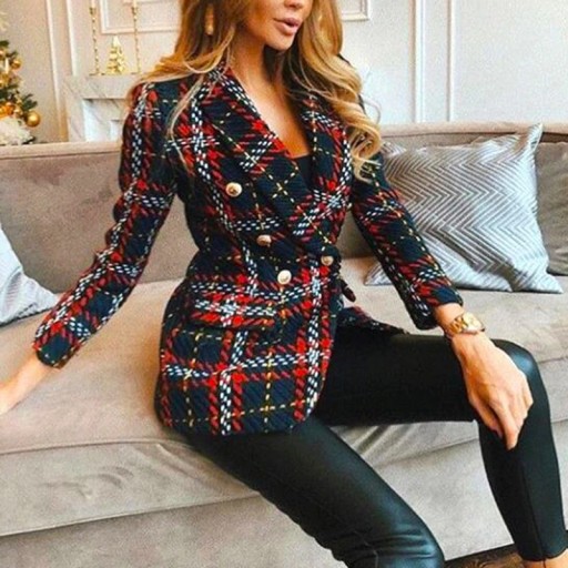 Veste à carreaux pour femmes B956