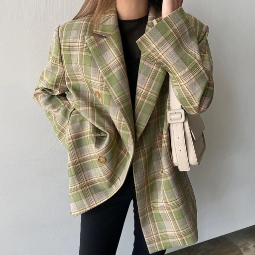 Veste à carreaux pour femmes