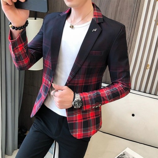 Veste à carreaux pour homme F404