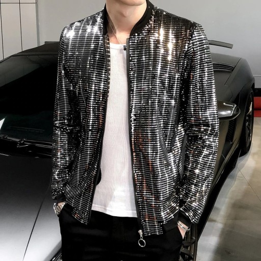 Veste bomber pour homme avec paillettes