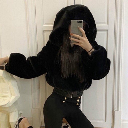 Veste courte en fausse fourrure pour femmes P1544