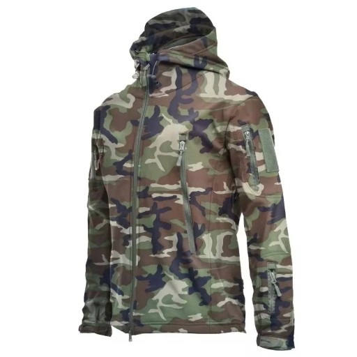 Veste d'hiver imperméable pour homme avec capuche et zip camouflage avec motif camouflage COTON POLYESTER avec poches de différentes couleurs