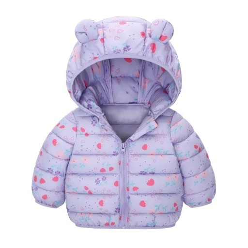 Veste d'hiver pour enfants avec capuche et oreilles Unisexe veste chaude à zip Polyester doux et chaud Vêtements d'hiver mignons pour garçons et filles