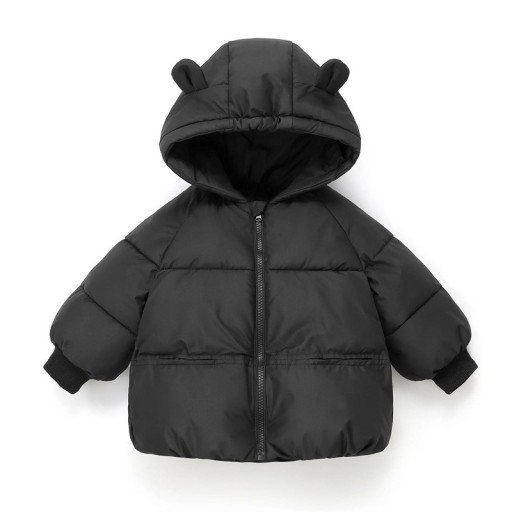 Veste d'hiver pour enfants avec zip, capuche avec oreilles et poches Unisexe, manteau chaud en coton-polyester pour garçons
