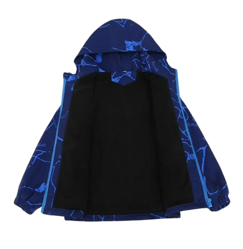 Veste d'hiver pour garçon avec capuche Veste matelassée chaude à zip Vêtements d'automne et d'hiver Matériau en coton-polyester confortable pour un usage quotidien