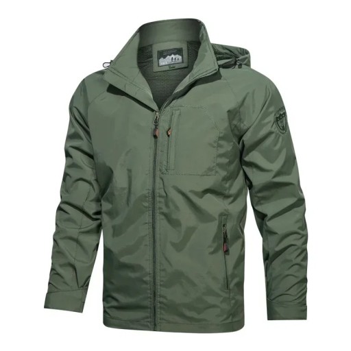 Veste d'hiver pour homme en nylon résistant au vent Fermeture éclair Poches pratiques Doublure chaude en nylon et polyester Veste