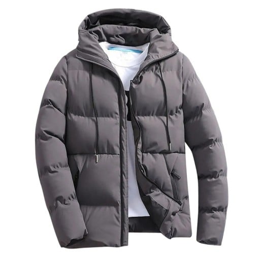 Veste d'hiver pour homme Résistance au vent Conception d'hiver Fermeture éclair Polyester Capuche Poches pratiques Confort quotidien