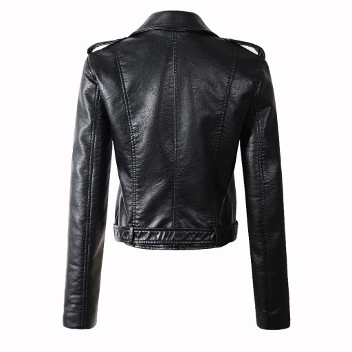 Veste de luxe pour femme en simili cuir - Noir