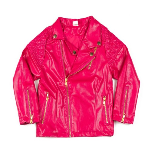 Veste de luxe pour fille en simili cuir - Rose