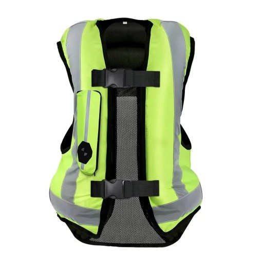 Veste de moto avec airbag et bandes réfléchissantes, pour la conduite sur route et sportive