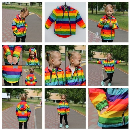 Veste de pluie rayée pour enfants